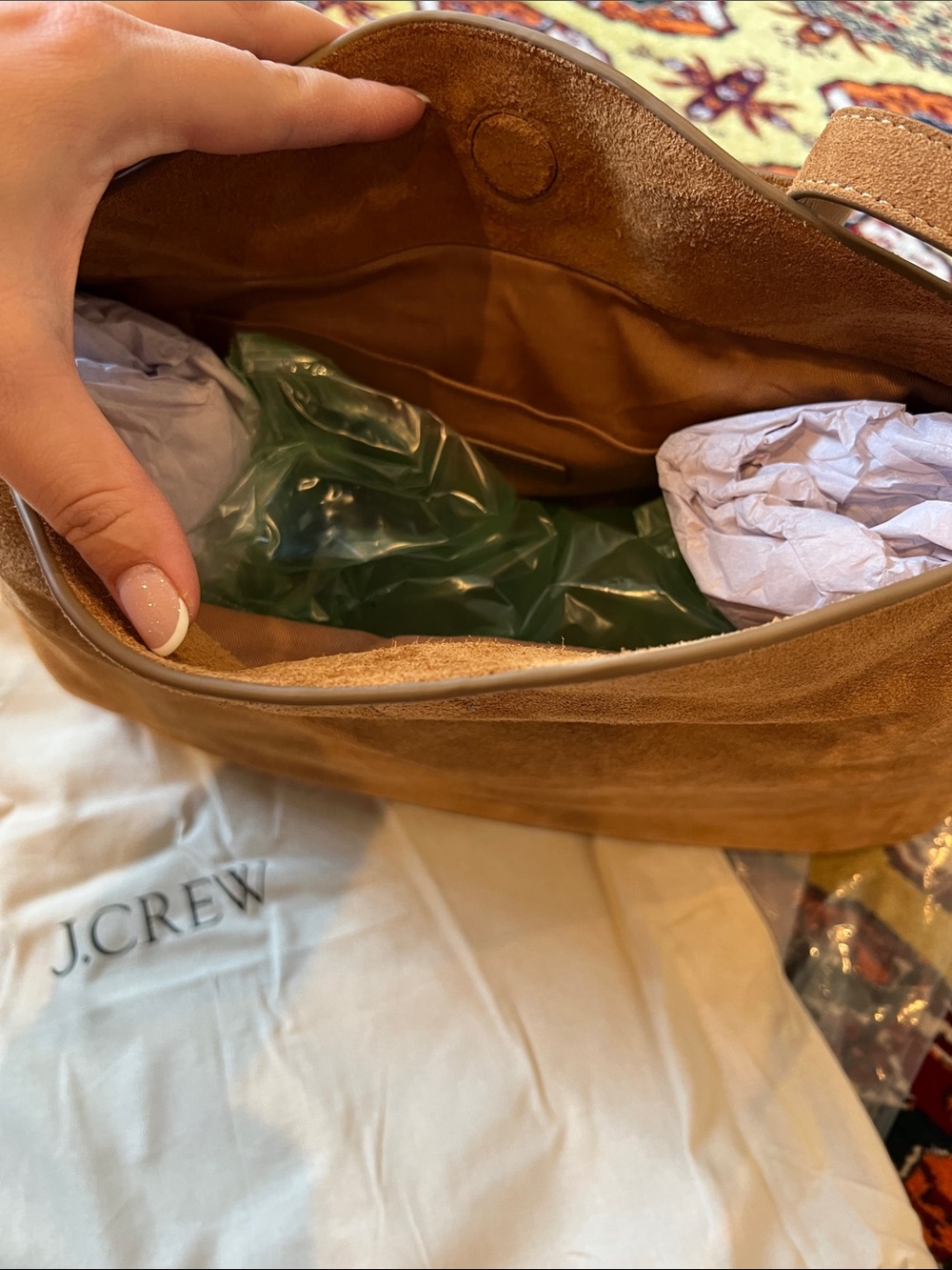 J. Crew Berkeley Suede Hobo Shoulder Bag in Tan - Picture 8 of 10